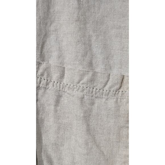 Westbound Ecru Eyelet Trim Button Up 100% Linen Long Sleeve Shirt Womens Sz L - Picture 7 of 10